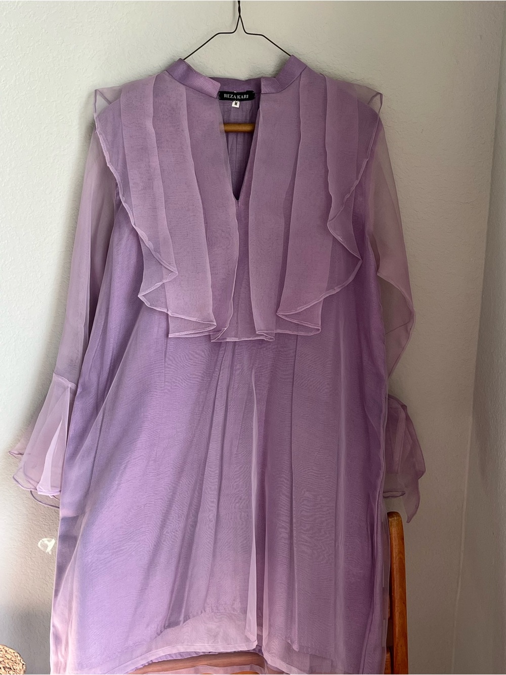 Lavender Ruffle Chiffon Dress - Picture 1 of 5
